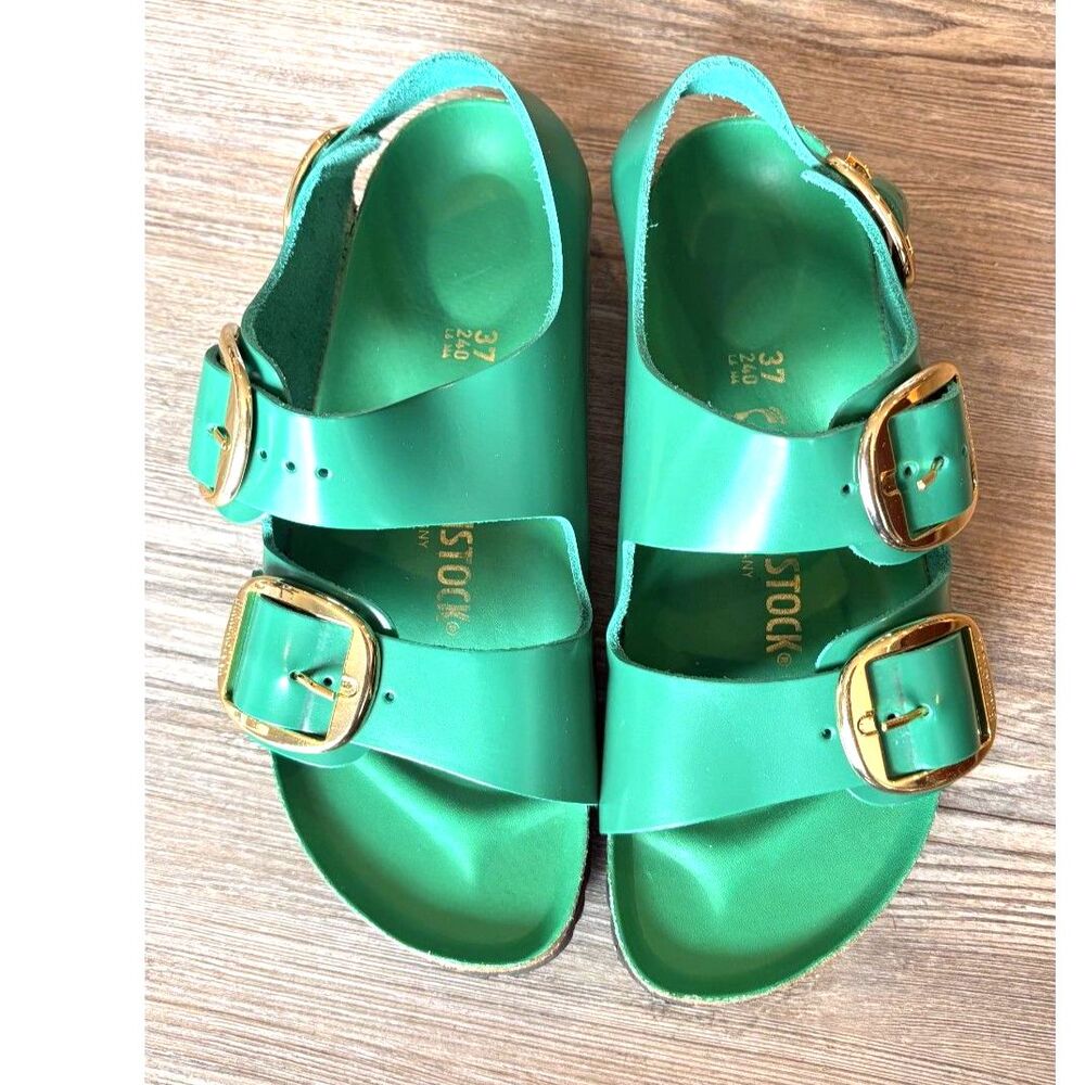 Birkenstock Milano Big Buckle High Shine Sandals Digital Green EU 37 US 6–6.5 - Picture 5 of 8